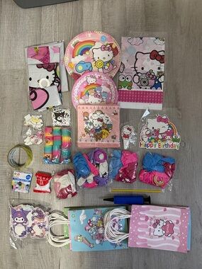 Hello Kitty Rainbow Pink Party Supplies Pack